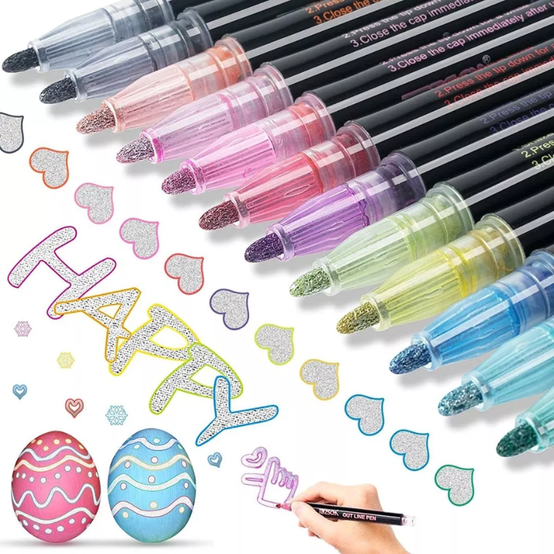 MagicDouble Color Pens - 24 Lapices Metálicos Infantiles