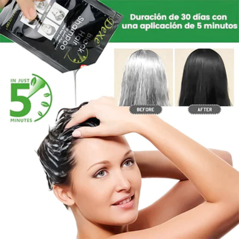 BlackHair® - Shampoo Pinta Canas Negro