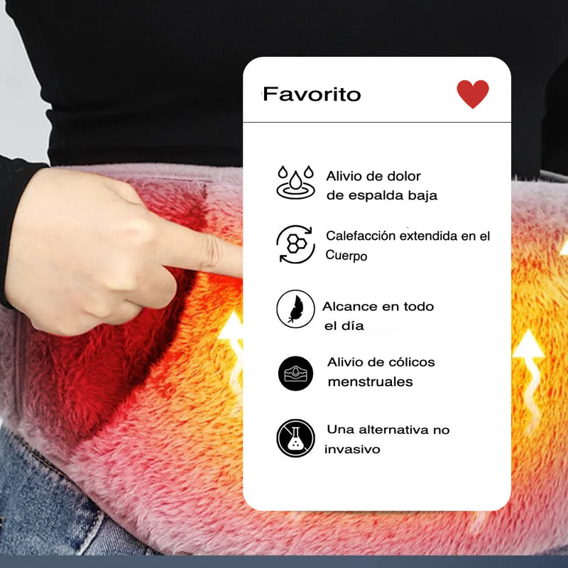 Cinturon calefactor para dolores abdominales y frío