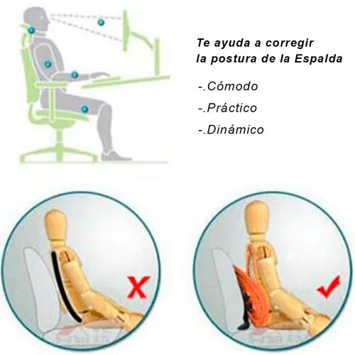 Soporte Lumbar Ergonómico - Respaldo Espalda Silla Automóvil