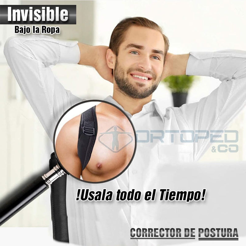 PosturaFlex® Corrector de Postura Unisex | Alivio de dolor de espalda, cuello y clavícula (Compra 1 y obtén 1 GRATIS!)